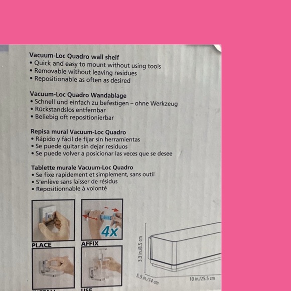 WENKO - Vacuum-Loc Wall Shelf Quadro - No Drilling Required - Picture 5 of 13